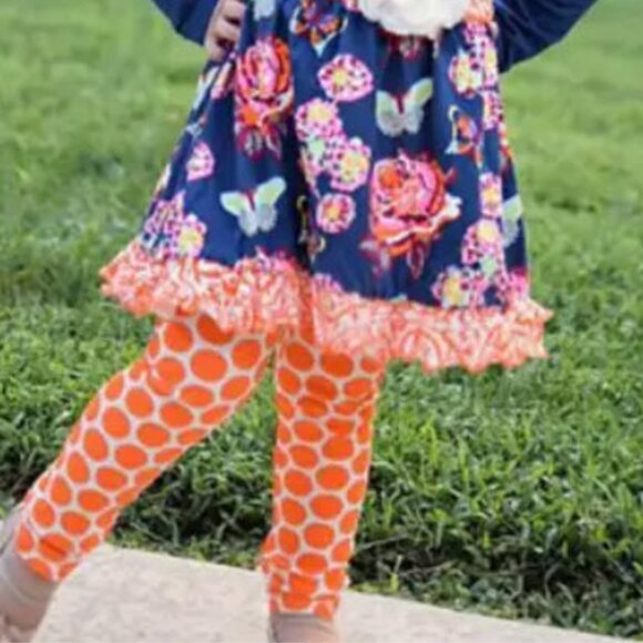 Autumn Floral Dress & Polka Dot Legging Set - Picture 7 of 7